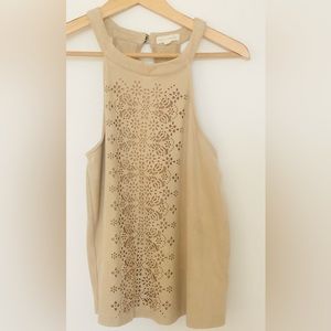 Coco and Jameson - Suede Style Halter - Cut Out Design